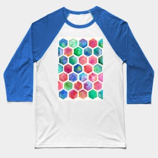 Hand Painted Watercolor Honeycomb Pattern Baseball T-Shirt